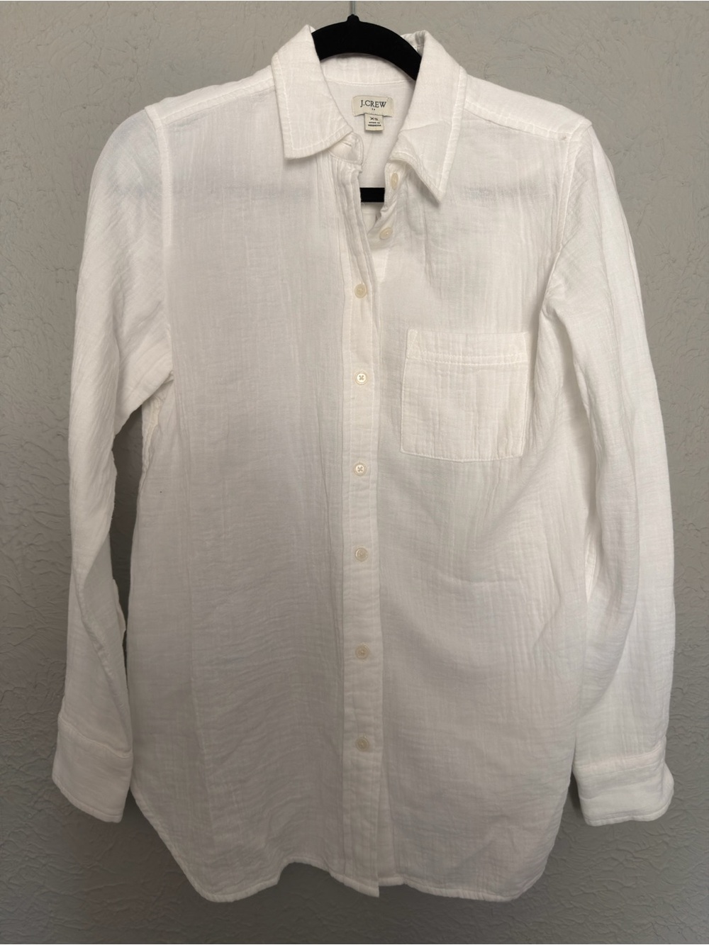 J. Crew Women's White Button-Down Cotton Gauze Shirt